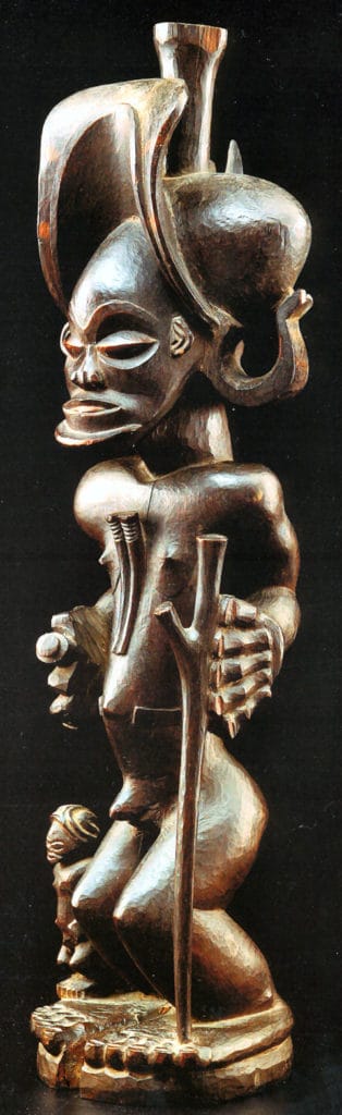 Statue de chasseur Tshokwe (Figure Chibinda Ilunga)