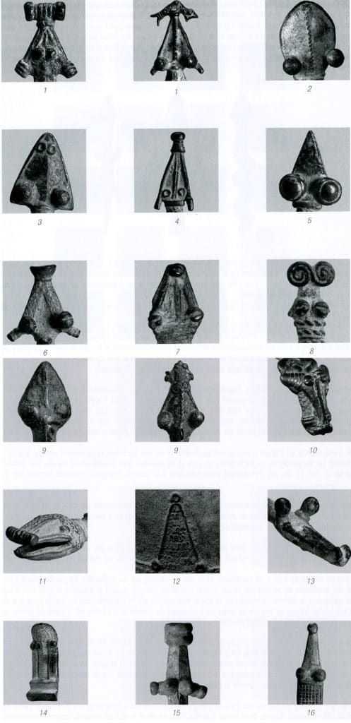 Classement de différents types de têtes de serpents Gan