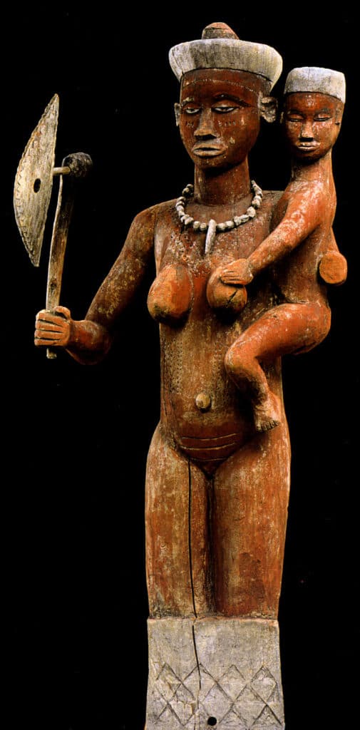 Sculpture faîtière, sculpté par Kaseya Tambwe, Pende de l’Est, RDC