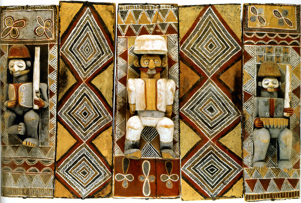 Panneau mural d’initiation, Nkanu, R.D. Congo. Début XXe siècle.