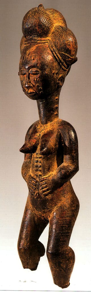 Statuette féminine baoulé début 20e