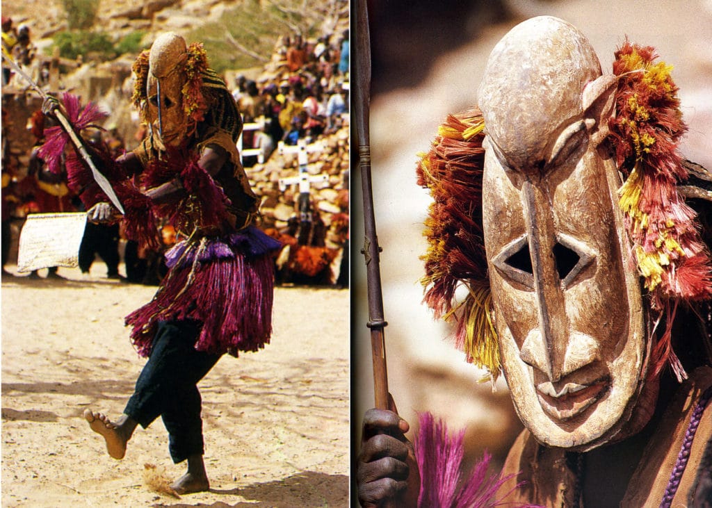 Le masque berger peul avec sa lance (Dogon – Mali)