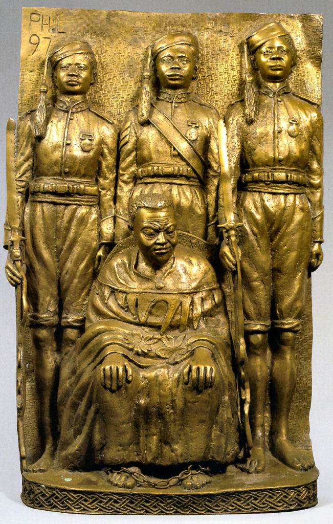 Plaque: l’Oba Ovonramwen prisonnier Philip Omodamwen Bénin City, Nigeria, 1997